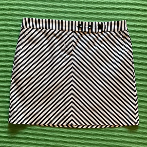 J. Crew mini skirt black & white stripes, size 4 - Picture 2 of 5